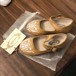 Rattan embroidery girls Mary Jane dress shoes